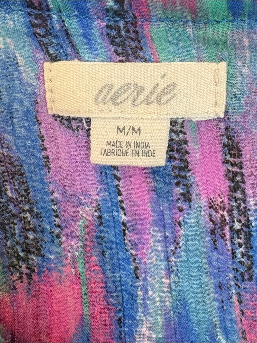 Aerie Blue, Purple & Pink Printed Braided-Strap Tank Top, Size Medium - Picture 5 of 5